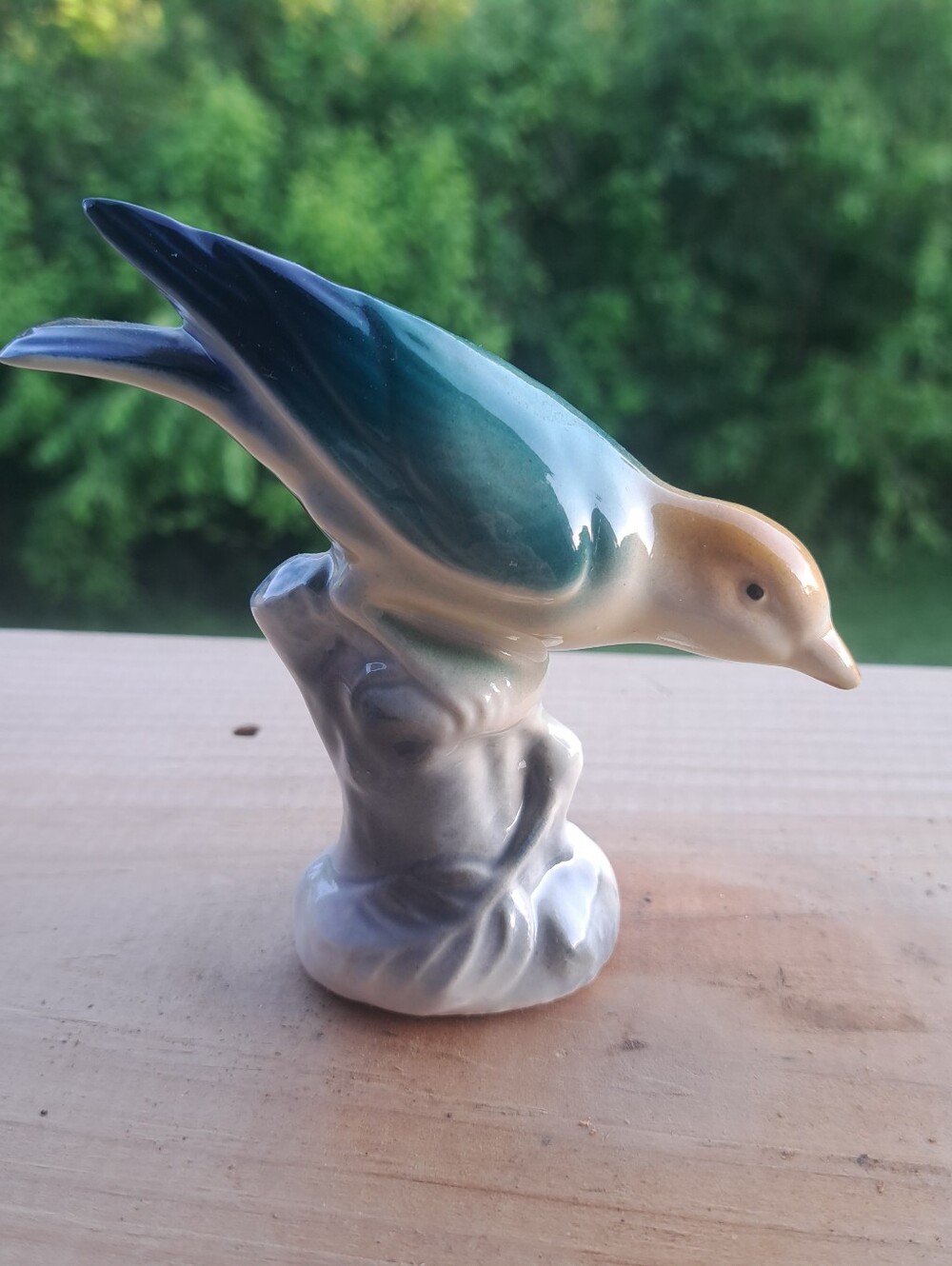 Vtg 50's Royal Copley Spaulding Swallow Bird On Perch Glazed Ceramic Figurine 5"